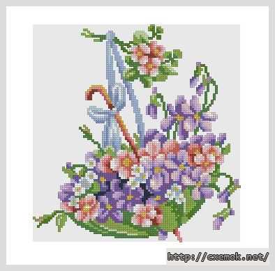 Download embroidery patterns by cross-stitch  - Зелёный зонт