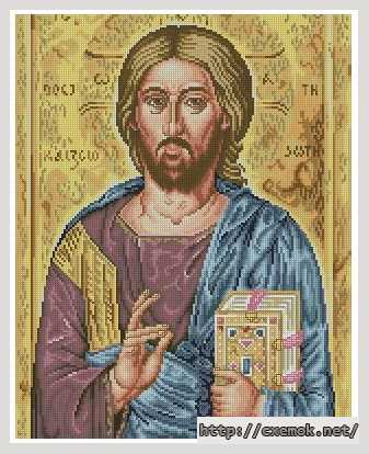Download embroidery patterns by cross-stitch  - Икона иисус христос