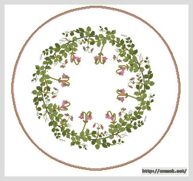 Download embroidery patterns by cross-stitch  - Салфетка-скатерть (круглая)