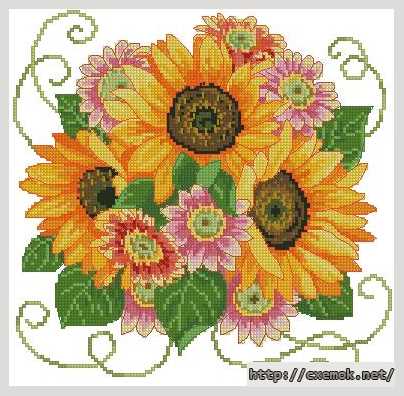 Download embroidery patterns by cross-stitch  - Подсолнухи