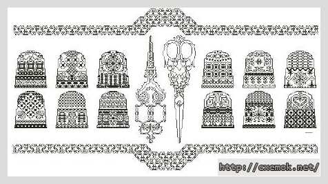 Download embroidery patterns by cross-stitch  - Наперстки и ножницы