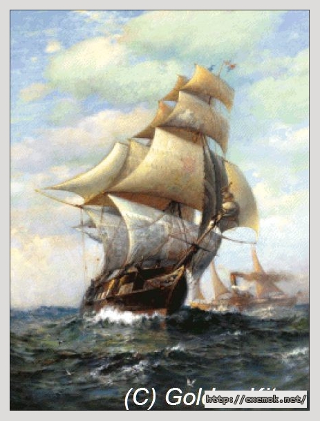 Скачать схемы вышивки нитками / крестом  - Sails and steam (small), автор 