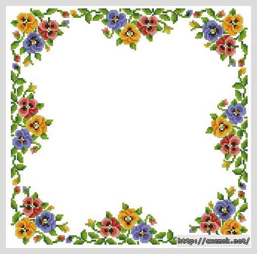 Download embroidery patterns by cross-stitch  - Салфетка «летний венок»