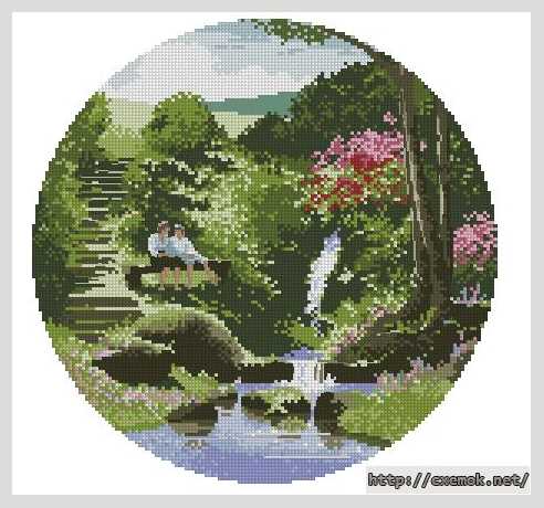 Download embroidery patterns by cross-stitch  - Двое