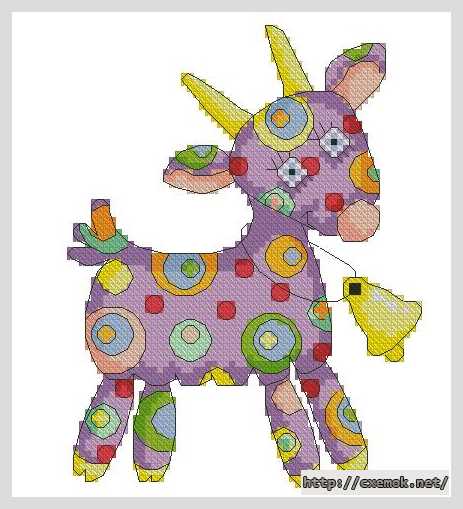 Download embroidery patterns by cross-stitch  - Горошчатые звери. козочка