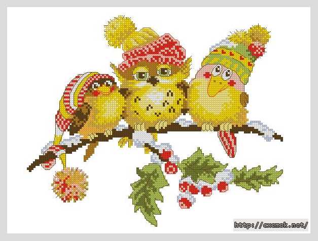 Download embroidery patterns by cross-stitch  - Новогоднее трио