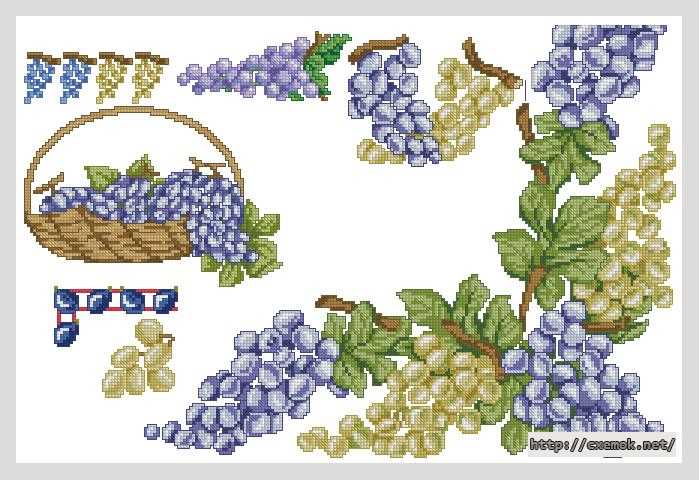 Download embroidery patterns by cross-stitch  - Виноград
