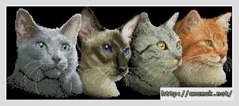 Download embroidery patterns by cross-stitch  - Кошки