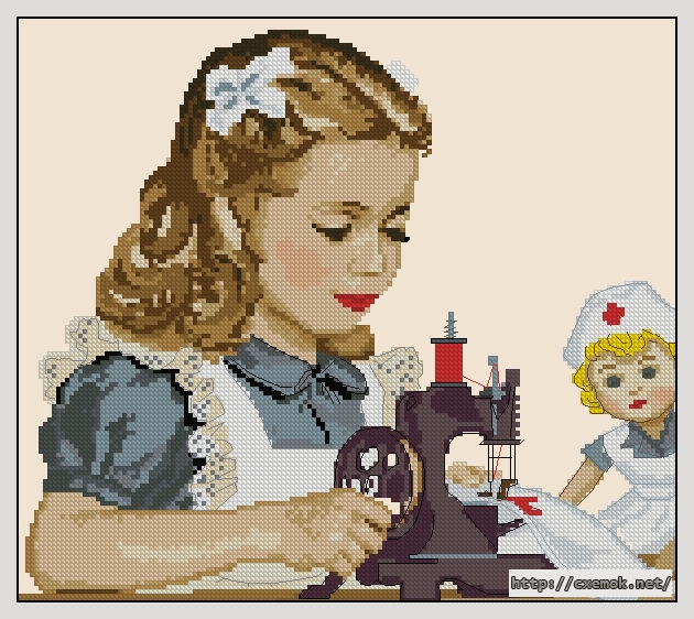 Download embroidery patterns by cross-stitch  - Юная швея, author 