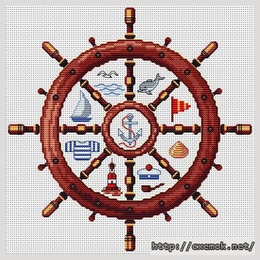 Download embroidery patterns by cross-stitch  - Gouvernail du marin, author 
