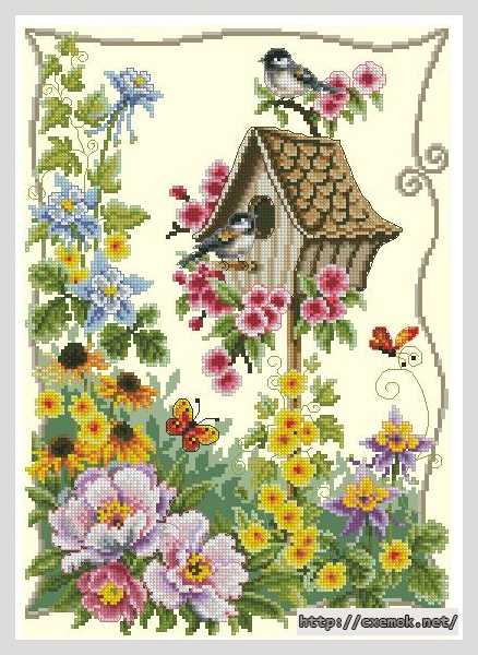 Download embroidery patterns by cross-stitch  - Скворечник