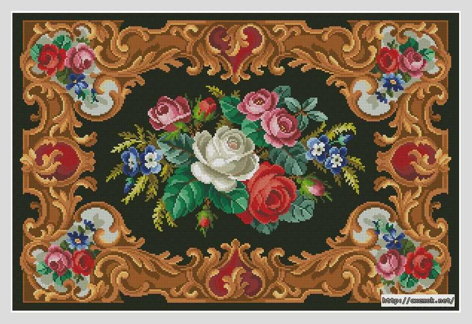 Download embroidery patterns by cross-stitch  - Ковер ретро