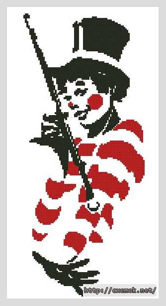 Download embroidery patterns by cross-stitch  - Клоун