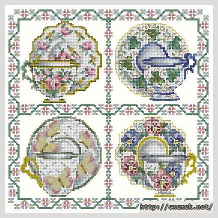 Download embroidery patterns by cross-stitch  - Чашечки
