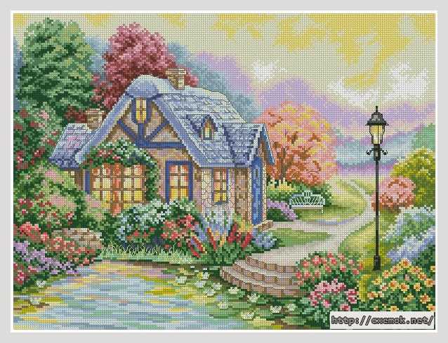 Download embroidery patterns by cross-stitch  - Милый домик