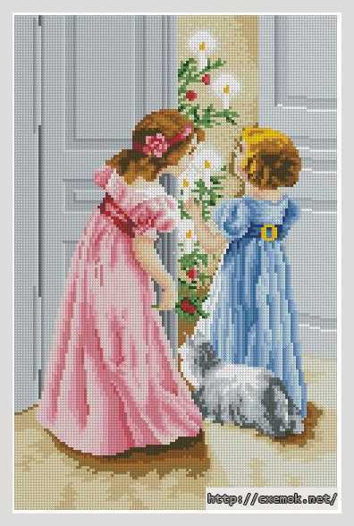 Download embroidery patterns by cross-stitch  - Барышни