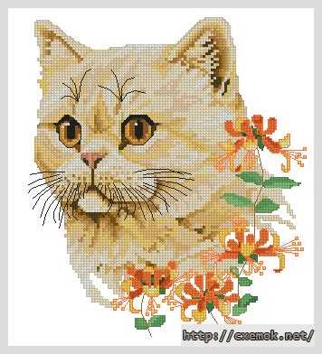 Download embroidery patterns by cross-stitch  - Времена года. летний кот