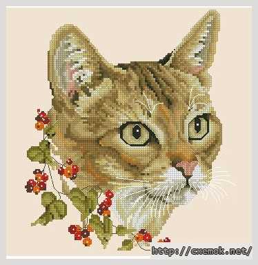Download embroidery patterns by cross-stitch  - Времена года. осенний кот