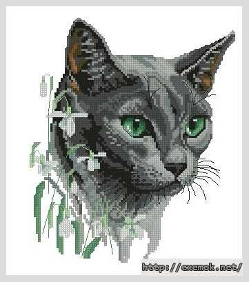 Download embroidery patterns by cross-stitch  - Времена года. зимний кот