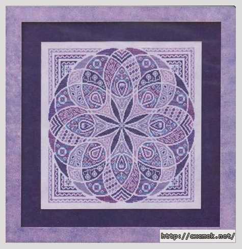 Скачать схему вышивки нитками Фиолетовый орнамент