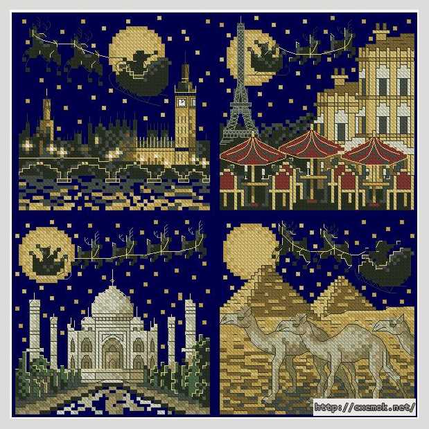 Download embroidery patterns by cross-stitch  - Рождество в городах мира