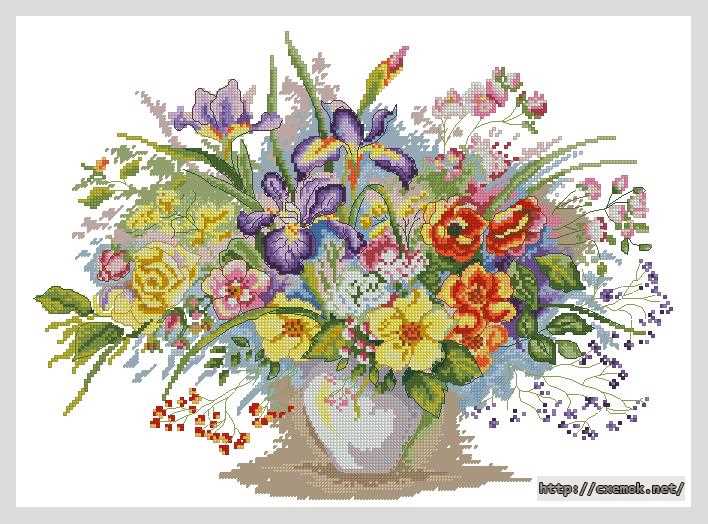Download embroidery patterns by cross-stitch  - Цветочная ваза