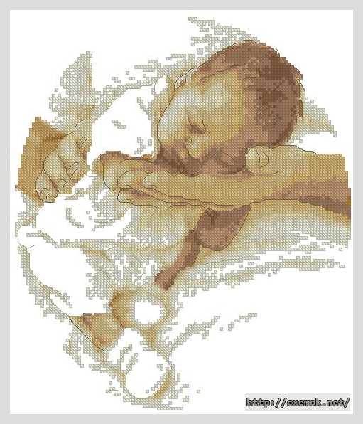 Download embroidery patterns by cross-stitch  - Метрика для малыша
