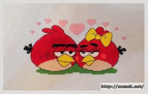 Download embroidery patterns by cross-stitch  - Влюблённые птички