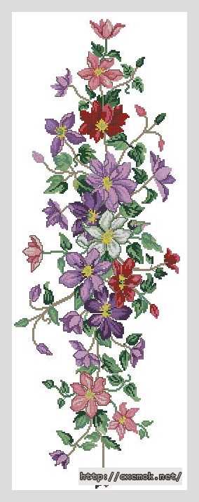 Download embroidery patterns by cross-stitch  - Клематис