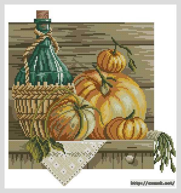 Download embroidery patterns by cross-stitch  - Натюрморт с тыквой