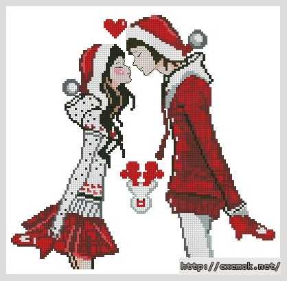Download embroidery patterns by cross-stitch  - Зимний поцелуй