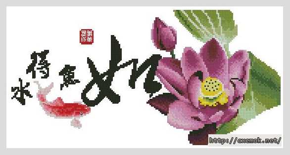 Download embroidery patterns by cross-stitch  - Лотос
