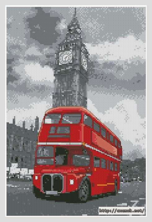 Download embroidery patterns by cross-stitch  - Автобус в лондоне