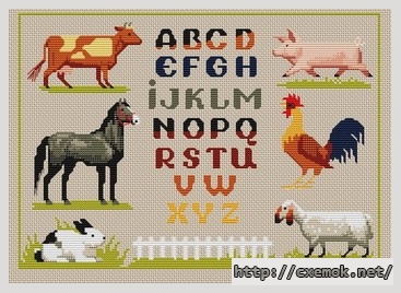 Download embroidery patterns by cross-stitch  - A la ferme, author 