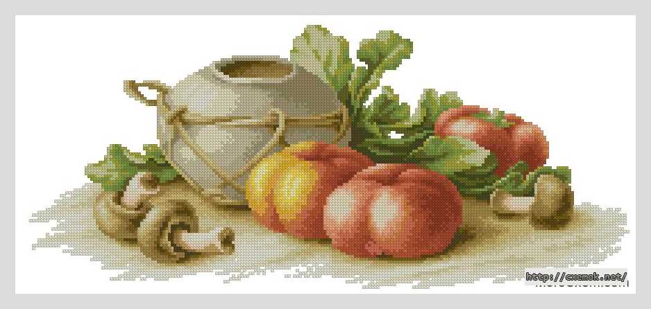 Download embroidery patterns by cross-stitch  - Натюрморт с овощами