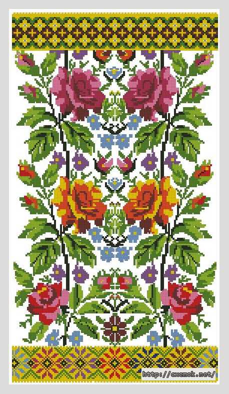 Download embroidery patterns by cross-stitch  - Квітковий узор