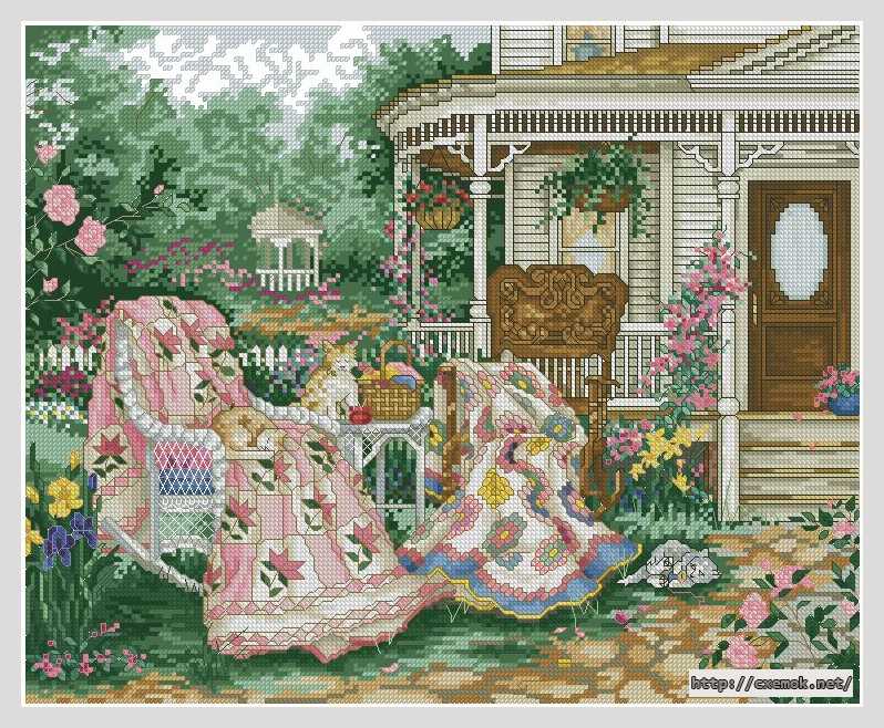 Download embroidery patterns by cross-stitch  - Уютный дворик