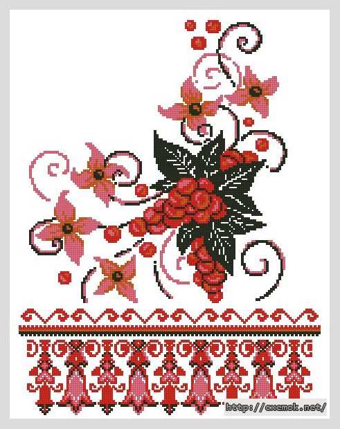 Download embroidery patterns by cross-stitch  - Рушник «виноградний дар»