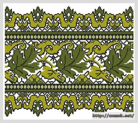 Download embroidery patterns by cross-stitch  - Рушник «дубове листя»