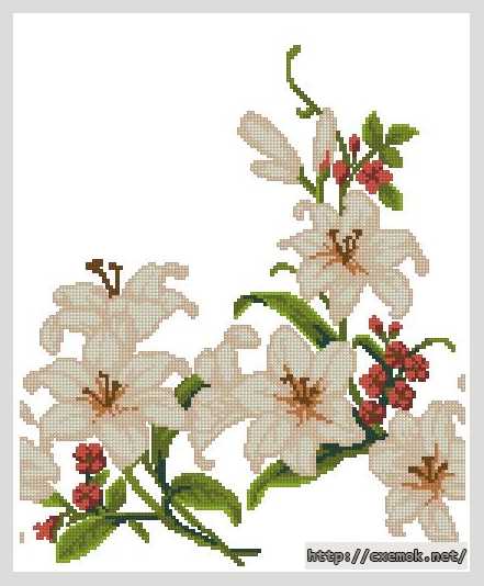 Download embroidery patterns by cross-stitch  - Рушник «цвіт лілій»