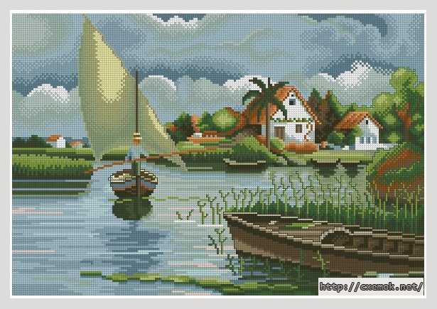 Download embroidery patterns by cross-stitch  - Пейзаж баракаса