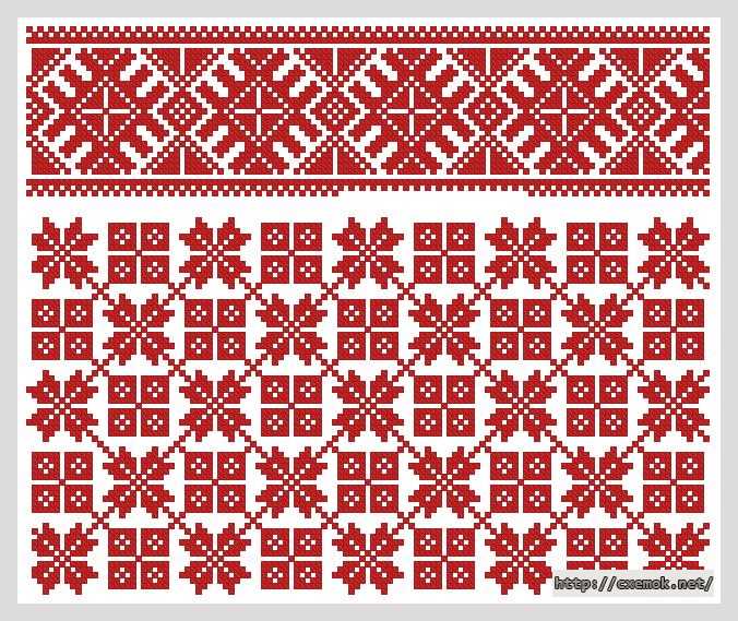 Download embroidery patterns by cross-stitch  - Рушник «червоні зірки»