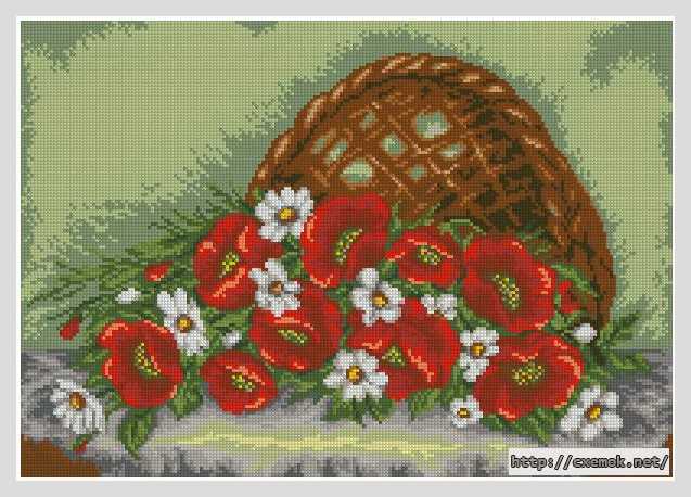 Download embroidery patterns by cross-stitch  - Маки и ромашки