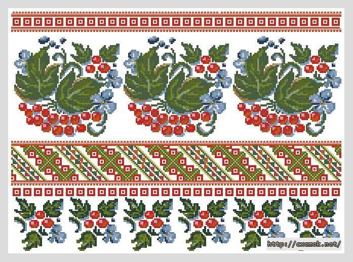 Download embroidery patterns by cross-stitch  - Рушник «червона калина»