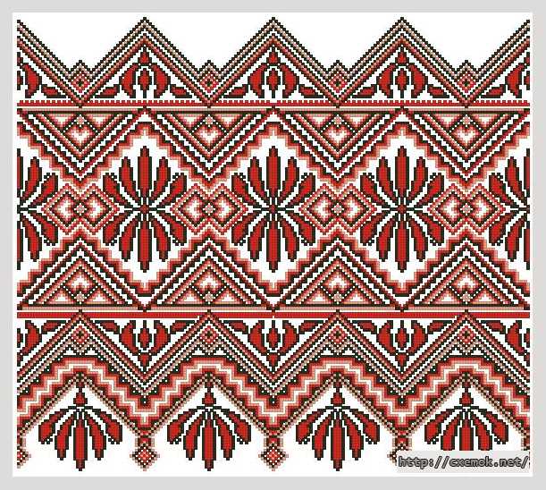 Download embroidery patterns by cross-stitch  - Рушник «багряні квіти»