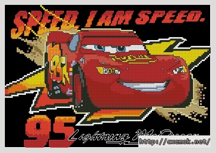 Download embroidery patterns by cross-stitch  - Lightning mcqueen, author 