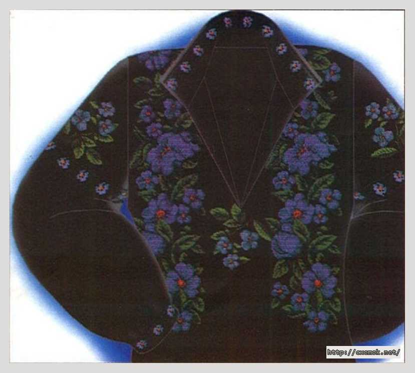 Download embroidery patterns by cross-stitch  - Сорочка «ніжні квіти»