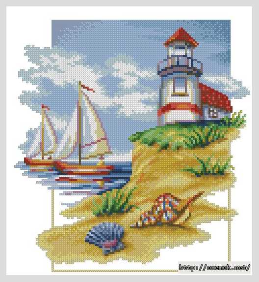 Download embroidery patterns by cross-stitch  - Морская прогулка