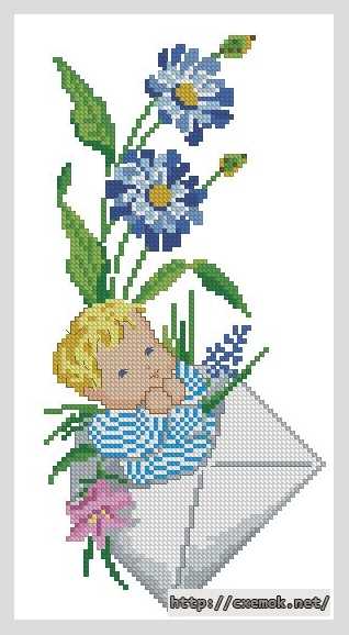 Download embroidery patterns by cross-stitch  - Метрика для рождения мальчика