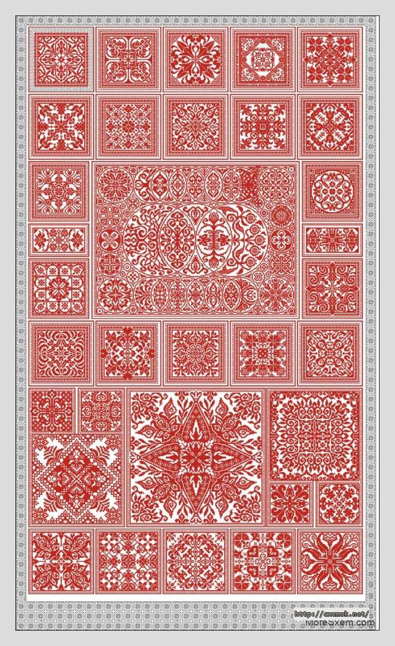 Download embroidery patterns by cross-stitch  - Стеганный орнамент